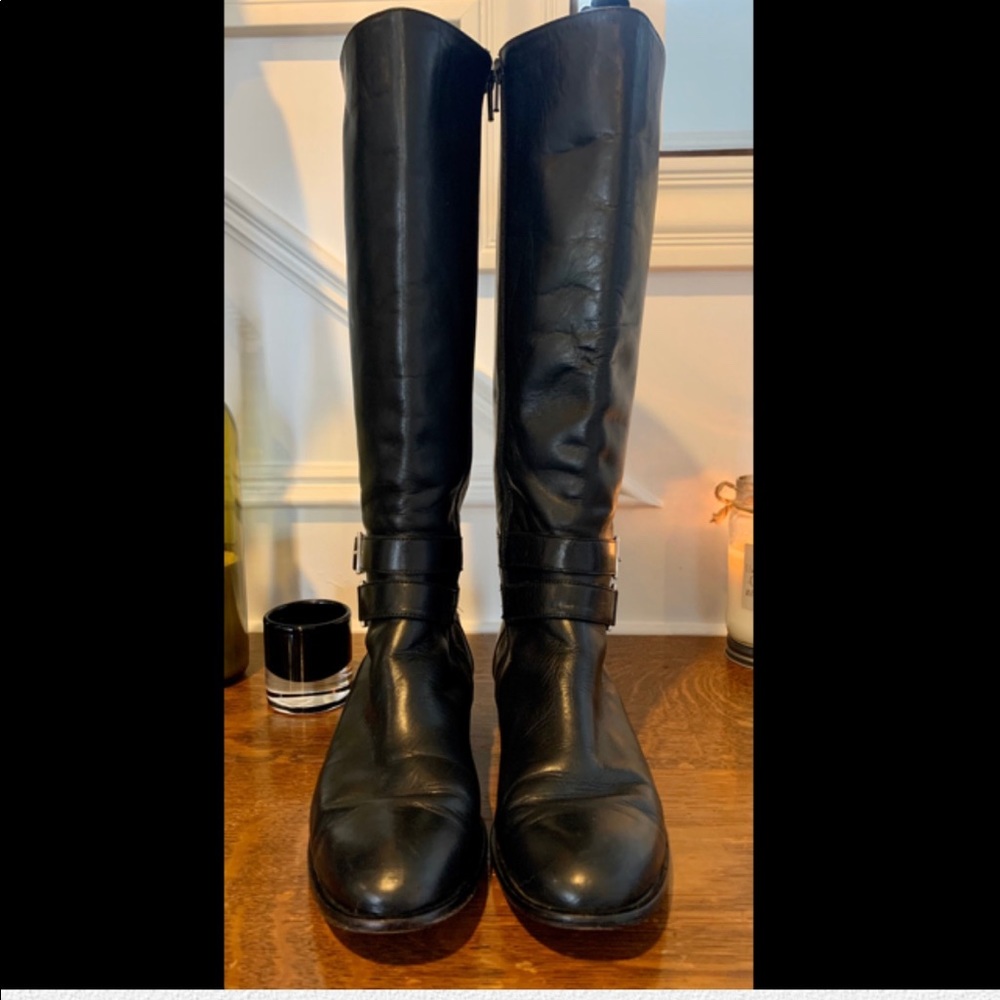 Saks Fifth Avenue black leather boots